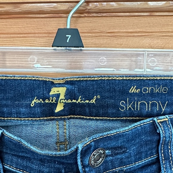 7 For All Mankind Dark Blue Skinny Jeans - Picture 2 of 5